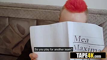 Two russian teens playfully tease a silly guy