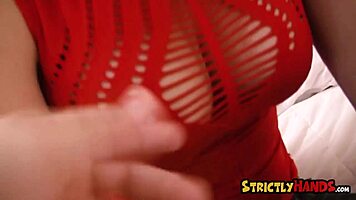 Strictly hands 18-year-old amateur hottie Mae Lynn jerks off her man in POV