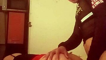 drunk stepmom in red dress teases me then i fuck her ass hard