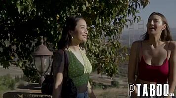 stepsisters give uneasy blowjob tour, tanya crushes on jimmy's big cock!