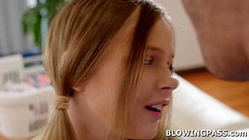 Teen Babe Tips Crew With Sloppy Blowjob