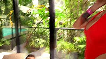 Andrea Castro takes two big cocks in her tight pussy intensely