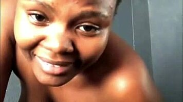 Curvy ebony teen squirts pussy in homemade lingerie solo