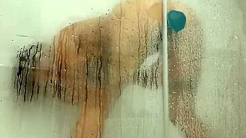 Teen Girl Enjoys Shower Time With Toy