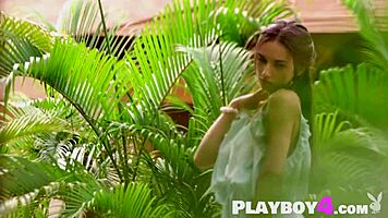 Petite MILF Gloria Sol Undresses Outdoors, Revealing Big Natural Tits While Clothes Rip in Passionate Posing.