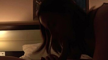 This elite slut with big tits gives passionate blowjob to virgin boyfriend and fucks him hard after club 😏