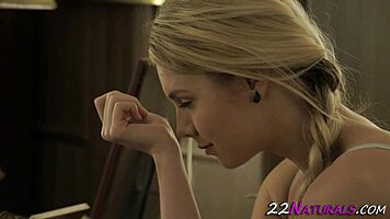 Hot Blonde Teen 18+Ager Rides Cock Intensely in Doggy