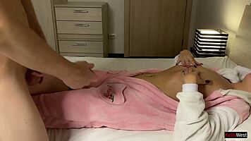 Hard fucked stepsisters tight pussy and cum on her panties