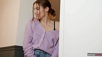 Skinny teen 18+ alba lalas asshole gaped - 4k teaser. European blonde orgasms from bareback cock.