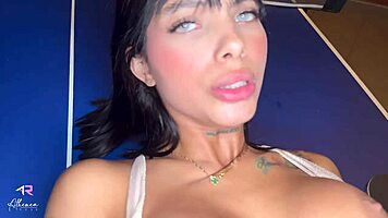 after ping pong, colombian woman sucks big cock