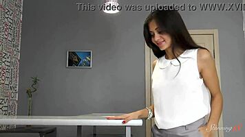 Wet Pussy Drilling Session in Kitchen With Lil Latina Sima