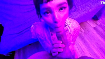 Cute Alt Teen Feels Lucky Guy's Passion, Mouth Filled With Cum