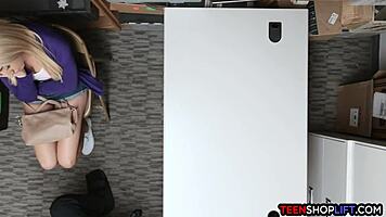 Big ass teen 18+ caught stealing in the shop, now in trouble.