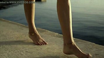 valentina gerson shows her beauty and power in a solo music video. skinny blonde teen 18+ looks sexy.