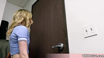 Freckled teenage shoplifter faces strict store owner