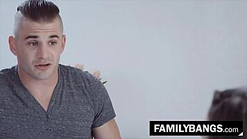 stepbrother finds excuse to bang stepsister's pussy - nathan bronson, athena faris