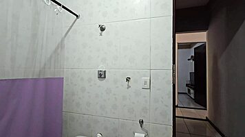 Stepdaughter Gets Horny Seeing Father-In-Law In Shower And Has Multiple Orgasms In Pussy