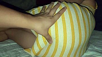 My Cute Stepsister Lets Me Play with Her Wet Pussy on the Bed for the First Time