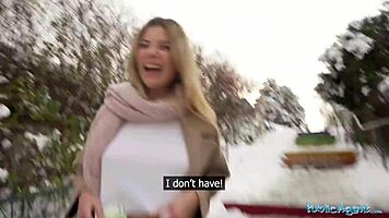 Public Agent picks up cute blonde for outdoor POV blowjob and hardcore sex in secret spot with big dick