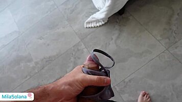 step sister jerked me off using her soft panties