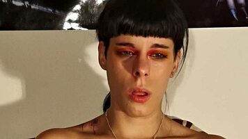 Watch TEEN goth girl SNEEZE huge snot in POV humiliation