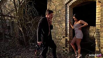 Maria gets tricked into outdoor sex in Berlin.