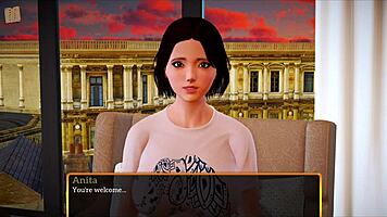 My new family plays a game with the redhead teen.