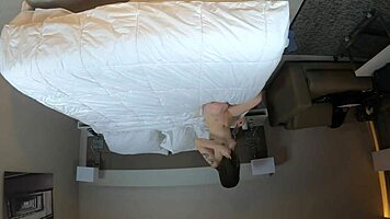 Blair gives blowjob during skinny brunette casting interview