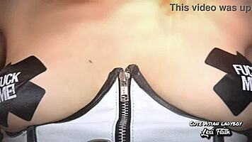 Super cute asian ladyboy enjoys cumshot anal play with feet and dildo