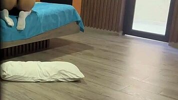 pervert surprises kinky schoolgirl in rough doggystyle anal, cums on floor
