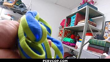 Mall Cop Catches Shoplifting Teens And Makes Them Blow Him Hard!