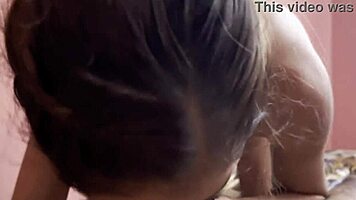 I’m blown away by my Latina girlfriend’s rimjob skills on my friend. Homemade action rocks!