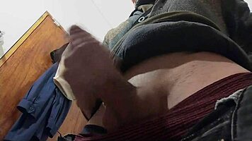 Skinny young 18+ masturbates happily in the bathroom while hearing rain