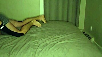 I think the young silly girl is foolin around in the bedroom