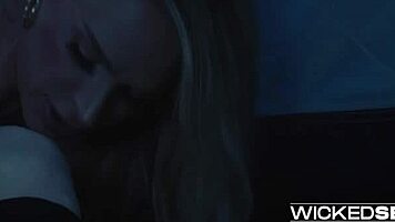 The hunger scene 1 with emma hix involves fucking, kissing, and deepthroat.