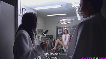 i'm in the therapy room with this horny japanese teen with natural tits, she's so wet