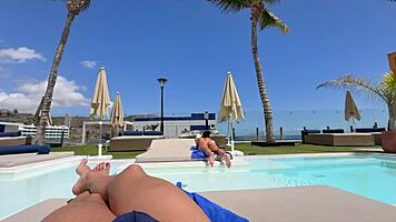 Spying on that hot tourist's big ass at the resort? Best I've seen, then I fuck her in the room 😏