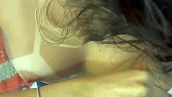 cousin couldn't resist the bulge in cousin's shorts and gave pussy kiss