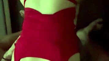 step sister loves breakfast with big cock in red lingerie