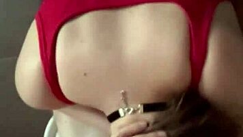 step sister loves breakfast with big cock in red lingerie