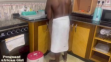 Black pregnant girl fucking in the kitchen full videos on premium, homemade doggystyle with big black cock.