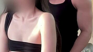 Oriental hottie feels big load of cum on her titties during passionate sex