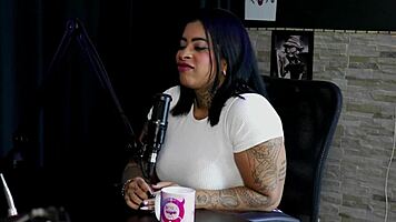 Marcelly Mello in sheer red lingerie.