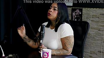 Marcelly Mello in sheer red lingerie.