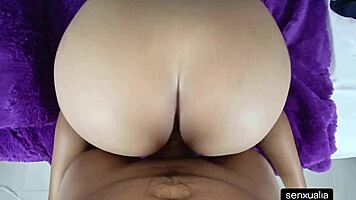 latina couple enjoys intimate room session with exotic legs