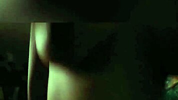 Big natural TITS RIDING cowgirl with MOANING while watching TV to avoid neighbors hearing single MOM FUCKING!