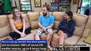 Mira Monroe fucked missionary backstage before sucking cock close-up