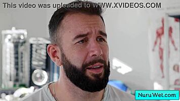 Blondie masseuse prepares client for intimate, wet session