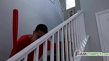 Holiday Family Threesome Explodes with Raw Bedroom Action