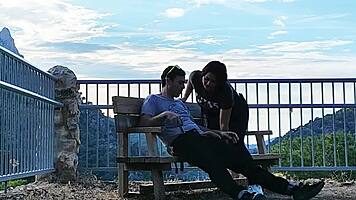 babysitter sucks stranger on mountain